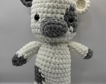 White and Grey Cow Plushie - Stuffed Toy