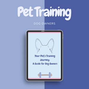 Häfte om hundträning, guide till husdjursträning, kalkylblad för träningsspårning, hundägare