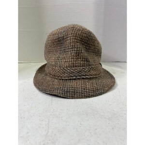 Pendleton Brown Plaid 100% Virgin Wool Bucket Hat Mens Large Vintage Made in USA image 3