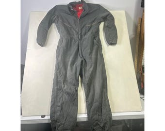 Vintage Big Ben Wrangler Insulated Coveralls Gray Quilted Lined Distressed Work