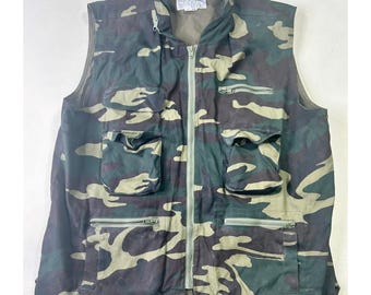 Weather-Rite Mens XXL Camo Utility Vest Cotton Canvas Hunting Fishing Pockets