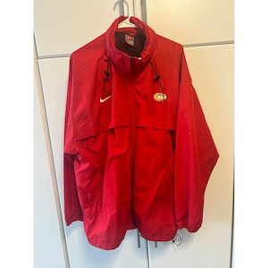 Nike Team Fit Storm Red Windbreaker Jacket Full Zip Mens XL Embroidered Logo