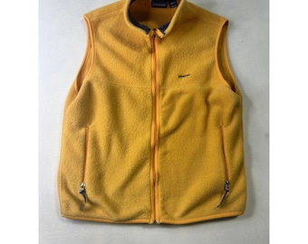 Patagonia Synchilla Fleece Vest Mens Large Mustard Yellow Full Zip Made in USA