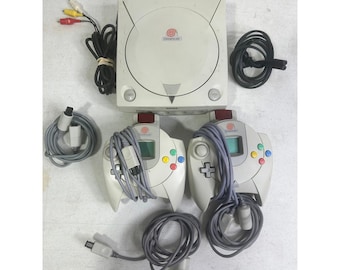 Sega Dreamcast HKT-3020 Console Bundle with 2 Controllers and Cables White