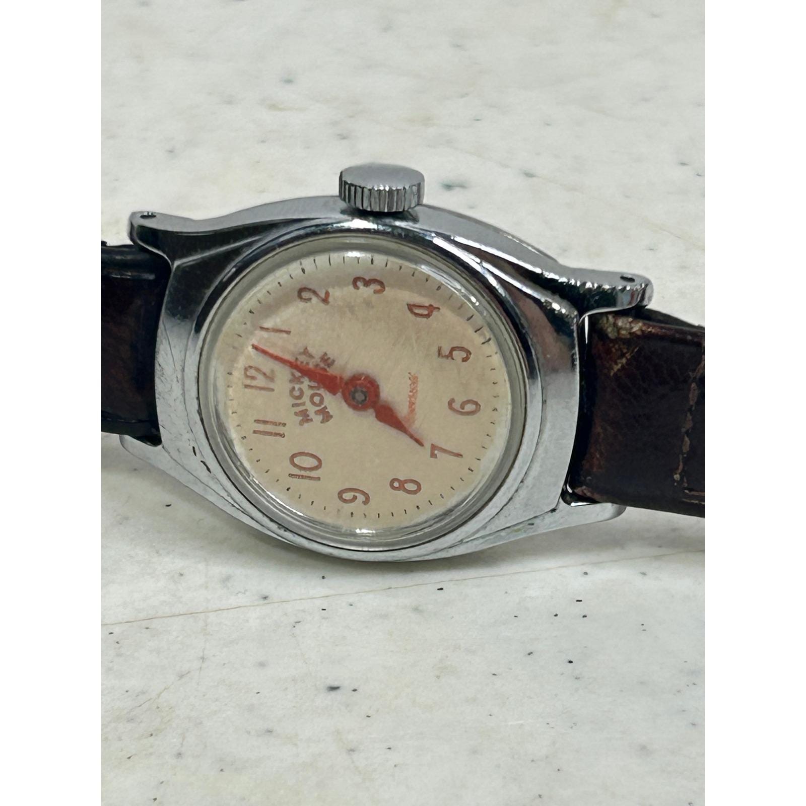 Vintage Mickey Mouse Watch US Time Manual Wind Chrome Bezel  display picture 1
