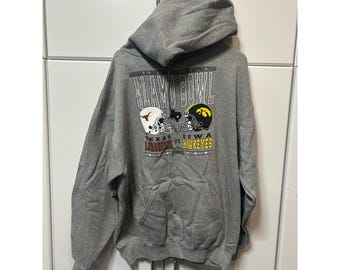 Sudadera con capucha gris para hombre, edición Alamo Bowl 2006, Texas Longhorns vs Iowa Hawkeyes, talla L