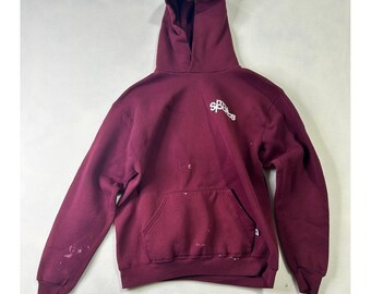 Vintage Russell Athletic MCU Sports Hoodie Maroon Burgundy Made in USA Large