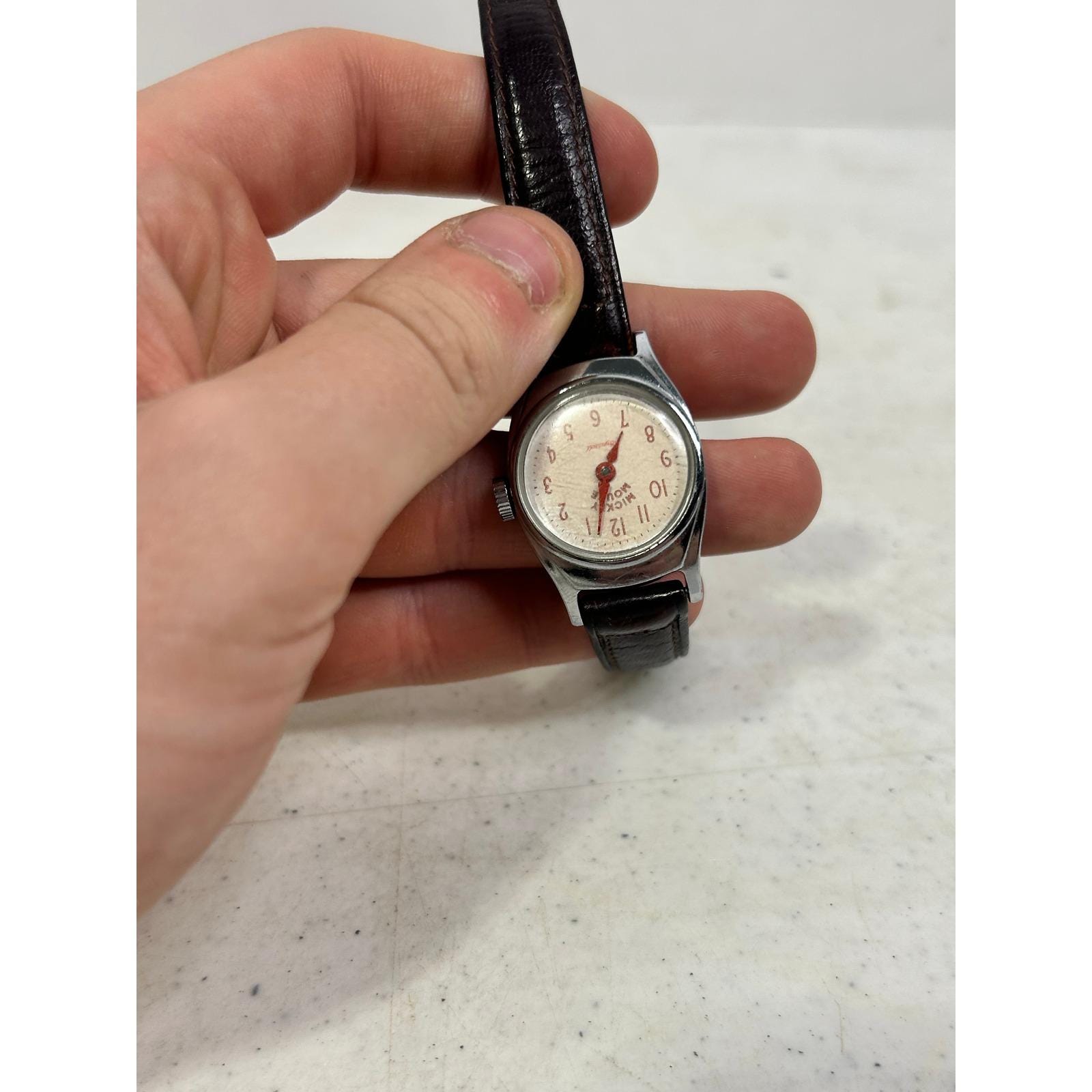 Vintage Mickey Mouse Watch US Time Manual Wind Chrome Bezel  display picture 2