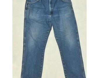 Vintage Rustler Straight Leg Denim Jeans Medium Wash Blue Mens 37x31