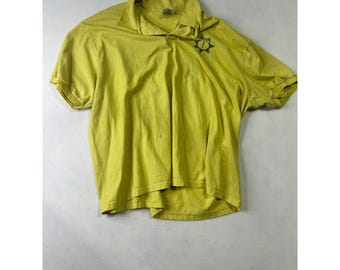 Vintage Stedman by Hanes Yellow Security Polo Shirt Mens XXL Graphic