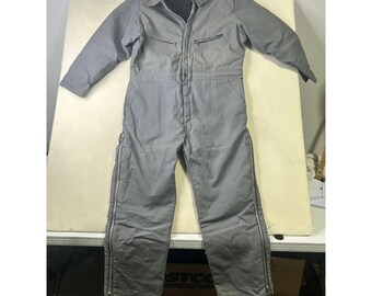 Vintage Key Imperial Gray Insulated Coveralls Mens Large Regular Made in USA