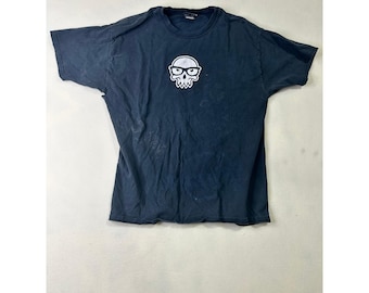 Vintage Jinx Nerdcore T-Shirt Black Skull Glasses Gamer Geek Distressed Medium