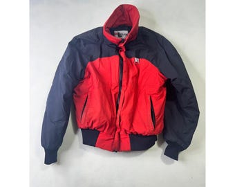 Vintage LiftLine Ski Jacket Red Navy Blue Thinsulate Made in USA Storm Shed