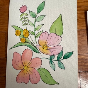 Handgemachte Karten, Aquarell Blumen Grußkarte, Grußkarten, Blumen Geburtstagskarte, Sommerliche Aquarell Karten, handgemalte Blanko Karte