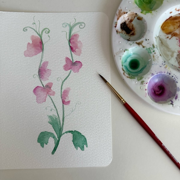 Hand-painted floral line and wash watercolor cards | thank you notes | any occasion  | Mother’s Day | baby shower cards