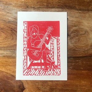 Red |  &quot;Lift Up Your Voice & With Us Sing&quot; | Block Print | Handprinted | Lino Print