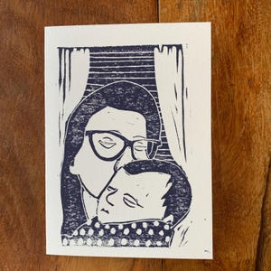 Blank Card | Mother and Child | Lino Print