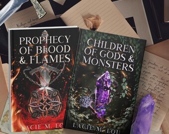 2 BOOK BUNDLE: Signed First Edition Paperbacks "Prophecy of Blood and Flames" & "Children of Gods and Monsters"
