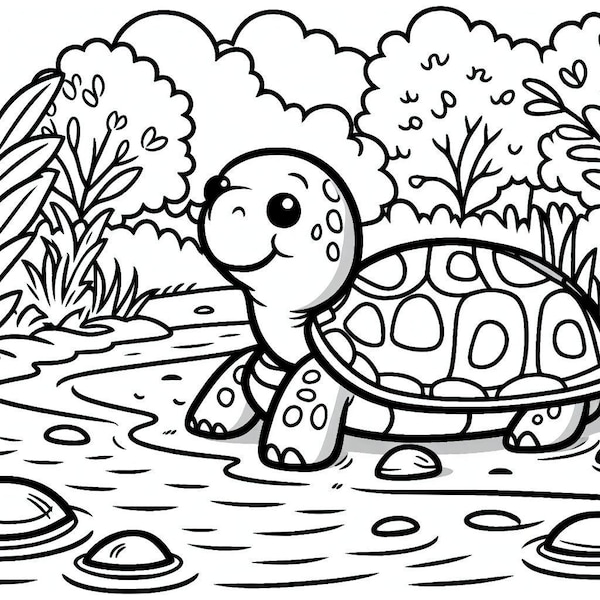 11 Page Turtle Coloring Book | 11 Different Fun Turtle and Tortoise Images | Coloring Pages for Kids and Adults to Enjoy