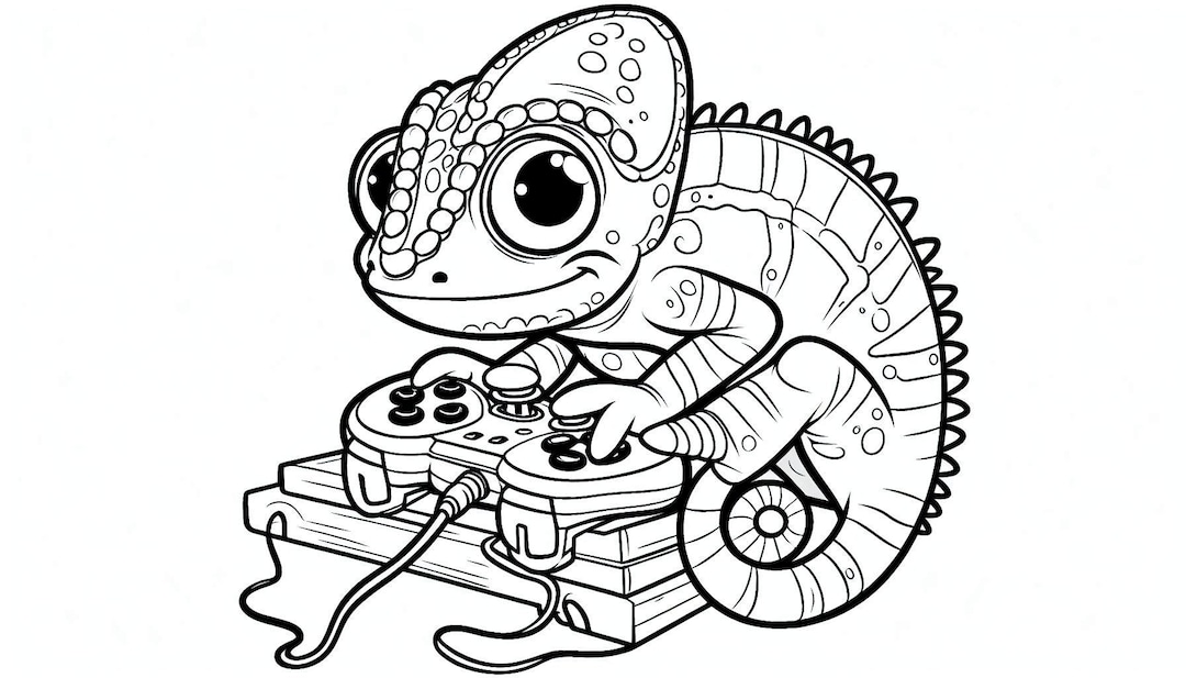 14 Page Chameleon Coloring Book | 14 Chameleon Coloring Pages | Cute