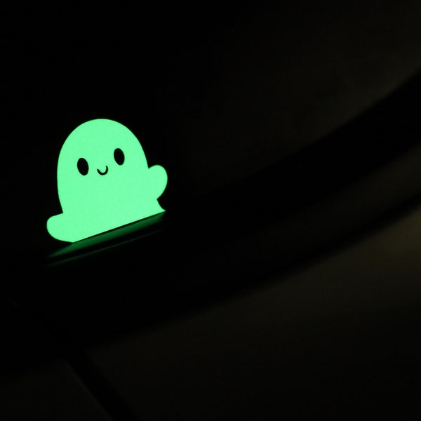 Ghost Decal Glow in the Dark Green or Blue | Vinyl Decal | Glow Ghostie Scary Creepy Cute Funny Car Sticker