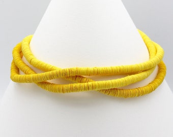 Lea Necklace | Handmade Jewellery | Yellow Three Strand Necklace | Sustainable Gift | Fun Jewellery | Bold Unique Necklace | Multi-Strand