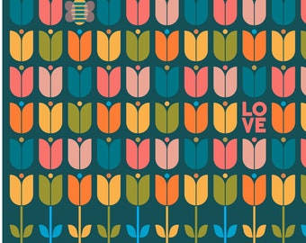 Giclee Art Print Garden Art Bee and Flowers - Bee LOVE Wall Art - Plant Lover Gift Wall Decor Pollinator Love