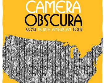 Camera Obscura Tour Screenprint Poster - Hand Silkscreen Printed Rock Poster Print