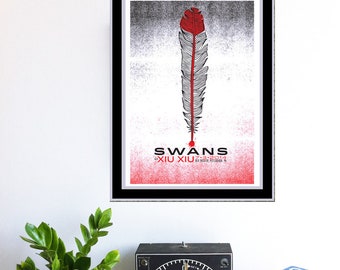 Rock Poster Swans & Xiu Xiu - Silkscreen Print Hand Pulled Poster