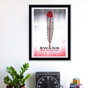 Rock Poster Swans & Xiu Xiu Silkscreen Print Hand Pulled Poster image 1