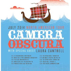 Screen Print Rock Poster Camera Obscura Scottish Ship Sea Hand Silkscreen Printed Art Poster Print Gig Poster image 1