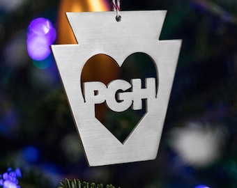 PGH Steel Pittsburgh Christmas Ornament Holiday Gift Tree Ornament
