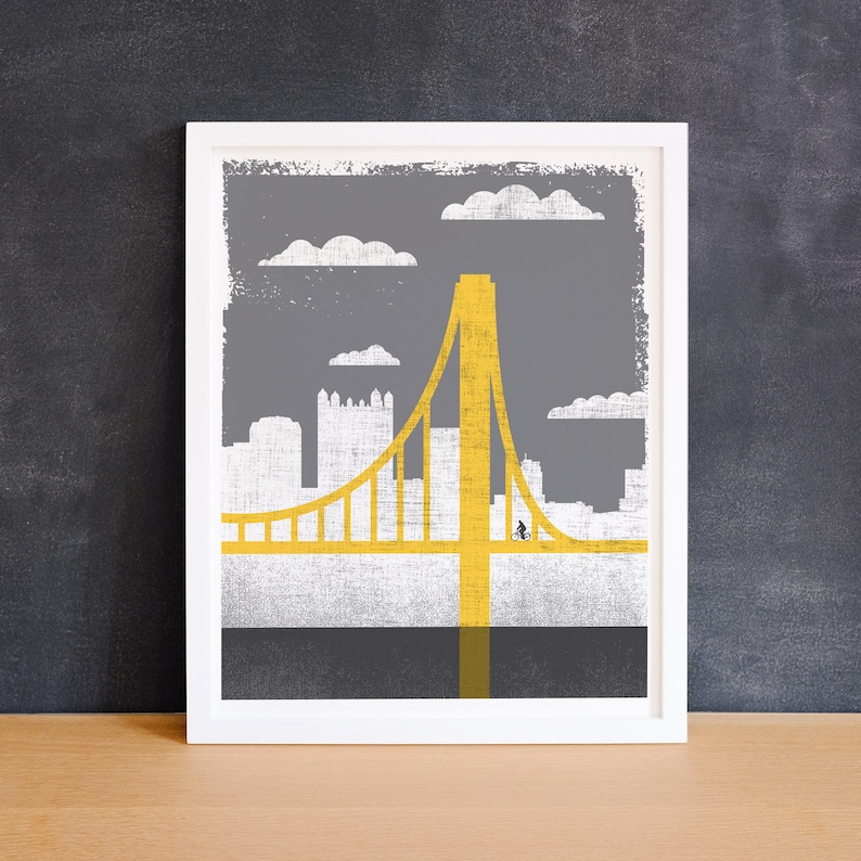 Small Pittsburgh Art Grey Bridge Print City of Bridges 2 Art Etsy
