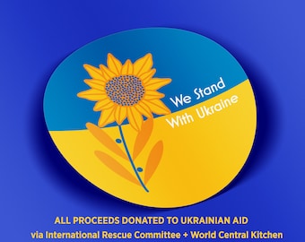 Stand With Ukraine Sticker DONATION - Sunflower Sticker - Take These Seeds - ALL proceeds go to Ukrainian Aid  organizations