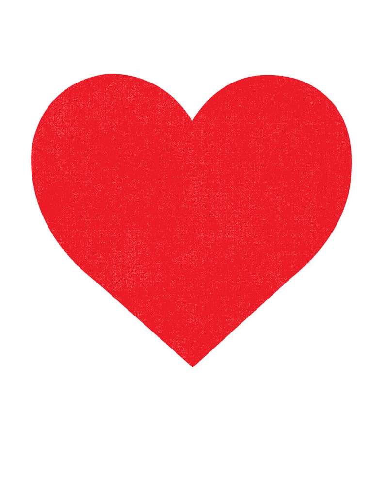 Valentine Red Heart Print Minimalist Screenprint Silkscreen Etsy