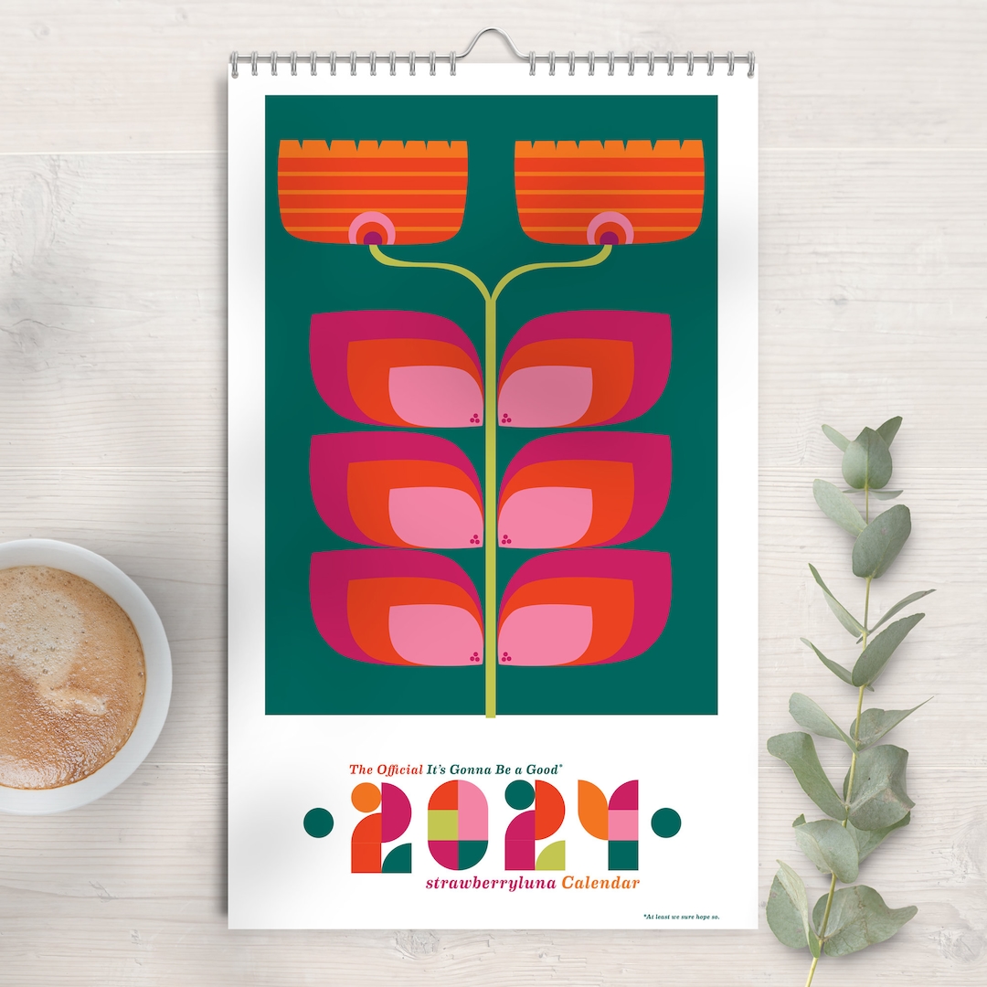 2024 Wall Calendar Illustrated Art Print Botanical Wall Art Nature