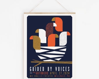 Guided By Voices Screenprint Poster - Pittsburgh Silkscreen Show Print Gigposter Music Art Wall Decor