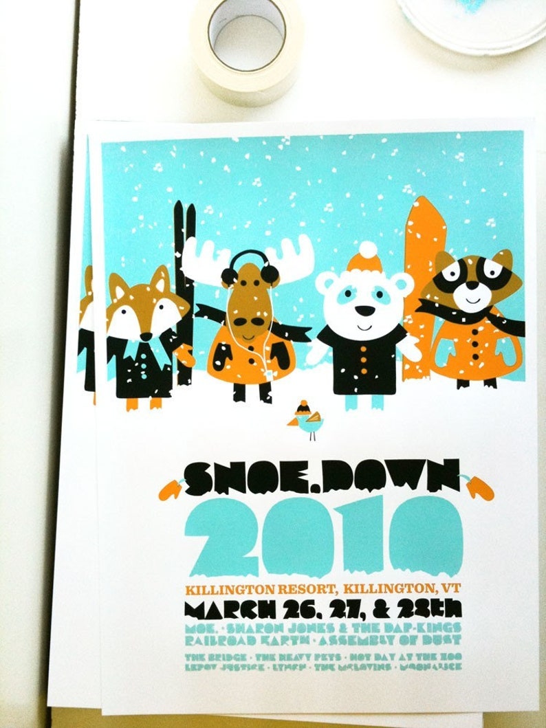 Screenprint Show Poster Moe Snoe.down hand screenprinted limited edition silk screen image 2