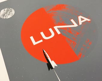 Screenprint Luna 2017 Tour Poster - Silkscreen Rock Poster - Rocket Space Moons Print