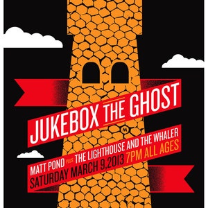 Screenprint Poster for Jukebox The Ghost - Hand Pulled Print Rock Poster