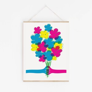 Summer Flower art print - hand screenprinted limited edition silkscreen