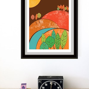 Fallmoon Giclee Art Print - Autumn Harvest Moon Fall Print - Etsy