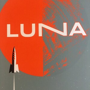 Sérigraphie Affiche de la tournée Luna 2017 Affiche Sérigraphie Rock Rocket Space Moons Print image 4