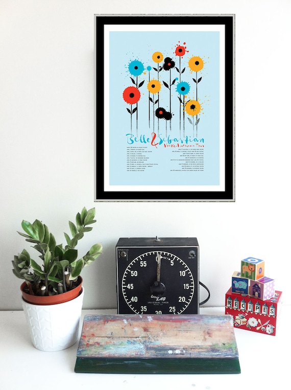 Screenprint Belle & Sebastian Poster Silkscreen - Flowers 2015