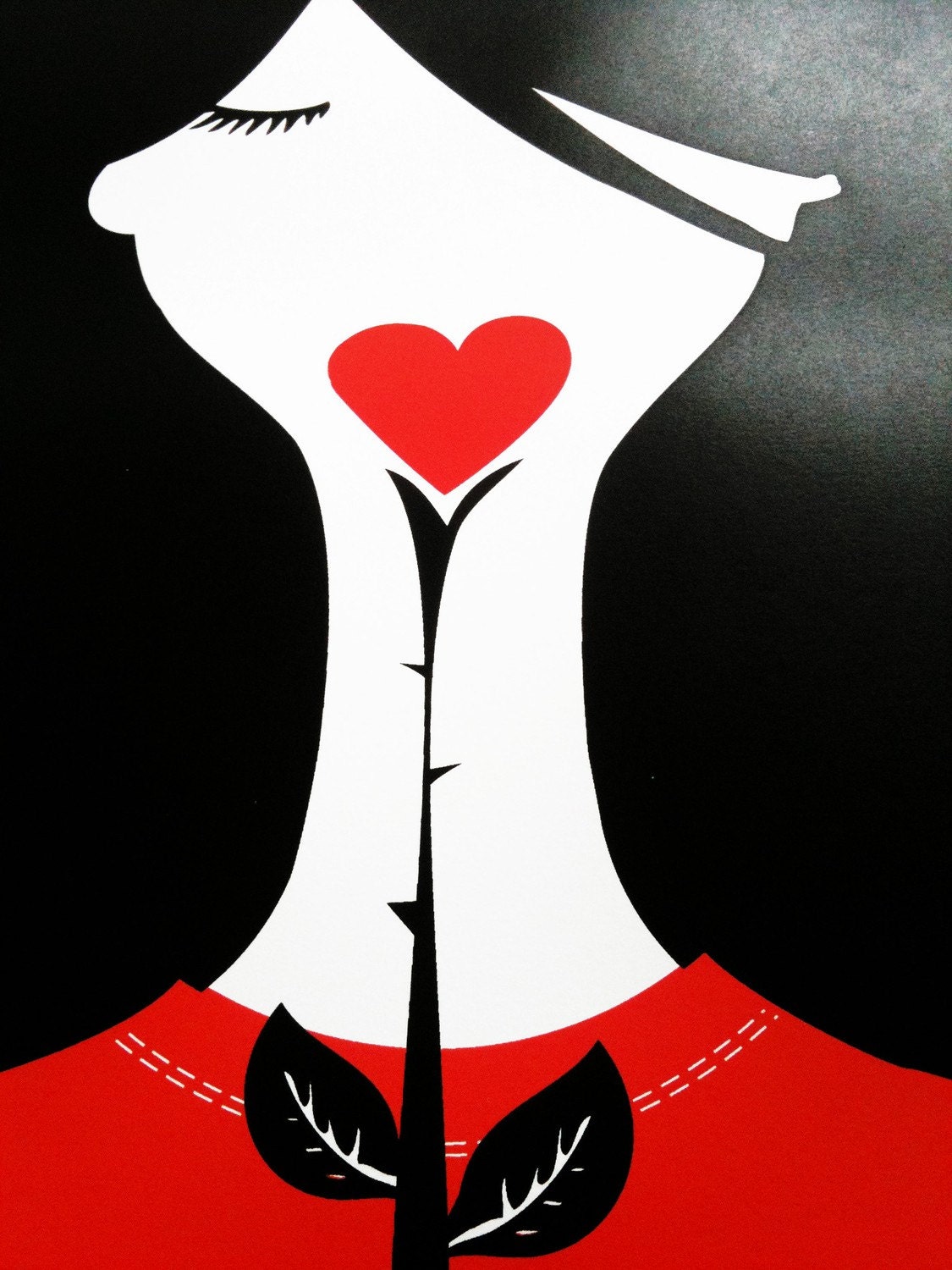 Screenprint Rose Red - Folktale Art Print - Hand-pulled, Silkscreen ...