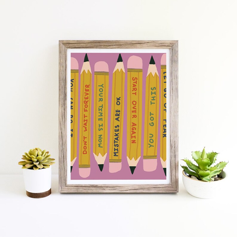 Classroom Inspirational Art Print You Got This Pencils Giclee Print Power Up Home Office Wall Art Wall Decor Kids Room Art image 5