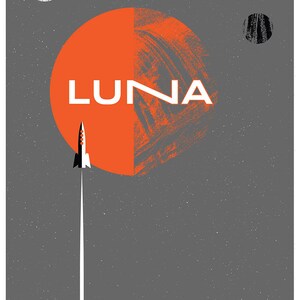 Sérigraphie Affiche de la tournée Luna 2017 Affiche Sérigraphie Rock Rocket Space Moons Print image 2
