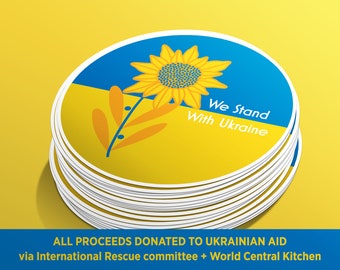 Stand With Ukraine Sticker DONATION - Sunflower Sticker - Take These Seeds - ALL proceeds go to Ukrainian Aid  organizations