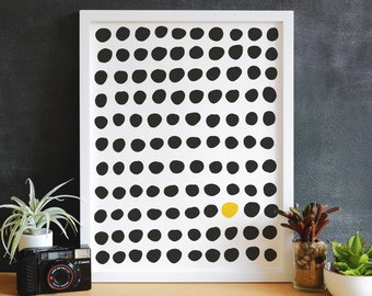 Pittsburgh Wall Art Print - Black and Gold Dots Modern Pittsburgh Love Wall Decor Art Circle Pattern Minimalist PGH Art Print