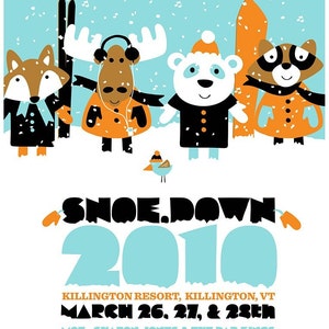 Screenprint Show Poster Moe Snoe.down hand screenprinted limited edition silk screen image 1